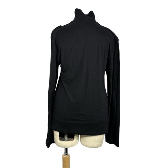 Moschino Jeans Uomo Mens Black Long Sleeve Pullover With Epaulettes & Front Pock - Picture 2 of 7